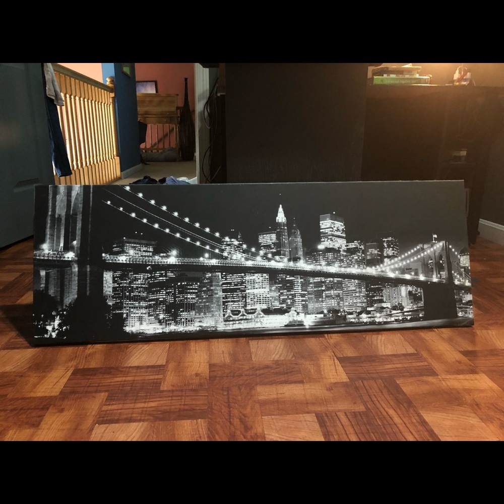 Black and white photograph on canvas
